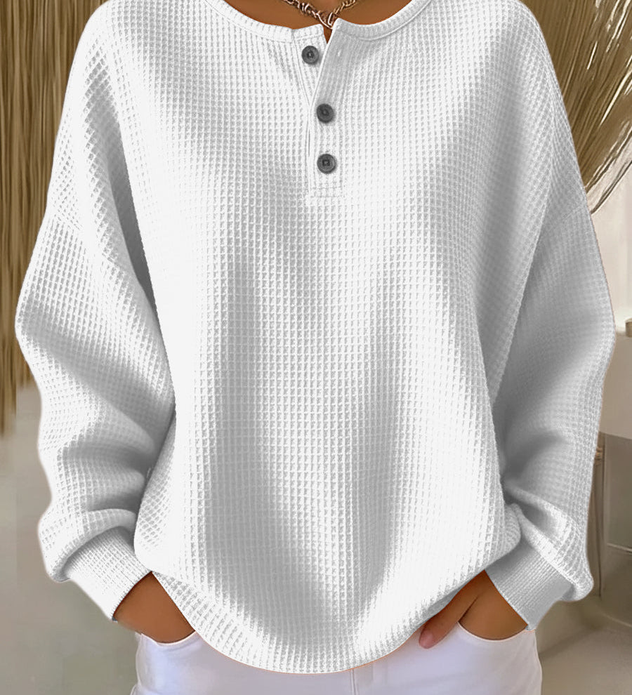 Helen - Solid Waffle Knit Sweater