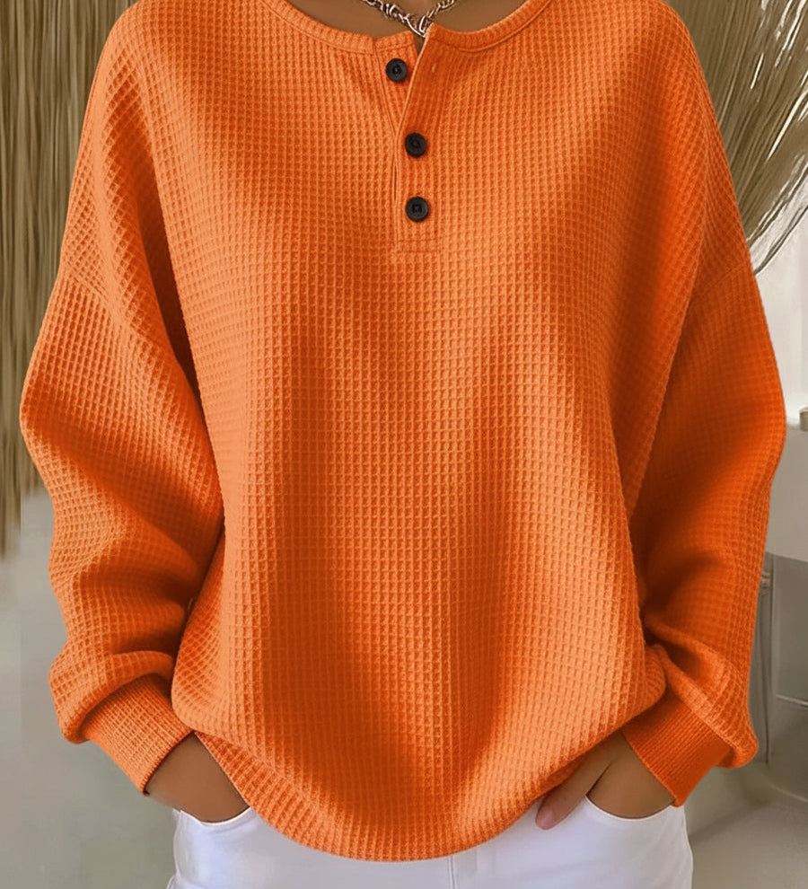 Helen - Solid Waffle Knit Sweater