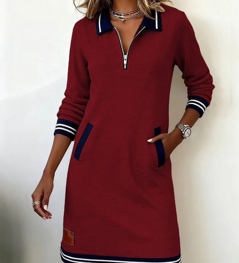 Susan - Chic Long Sleeve Cotton Dress