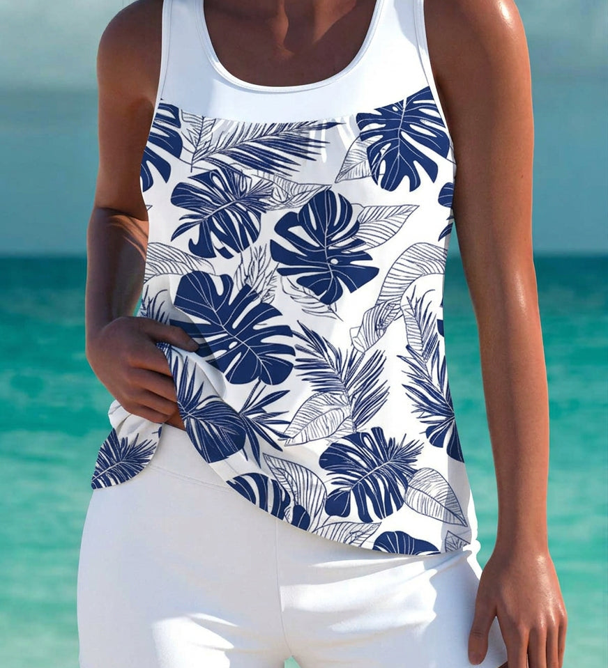 Trudy - Elegant tankini with tummy control effect and matching shorts