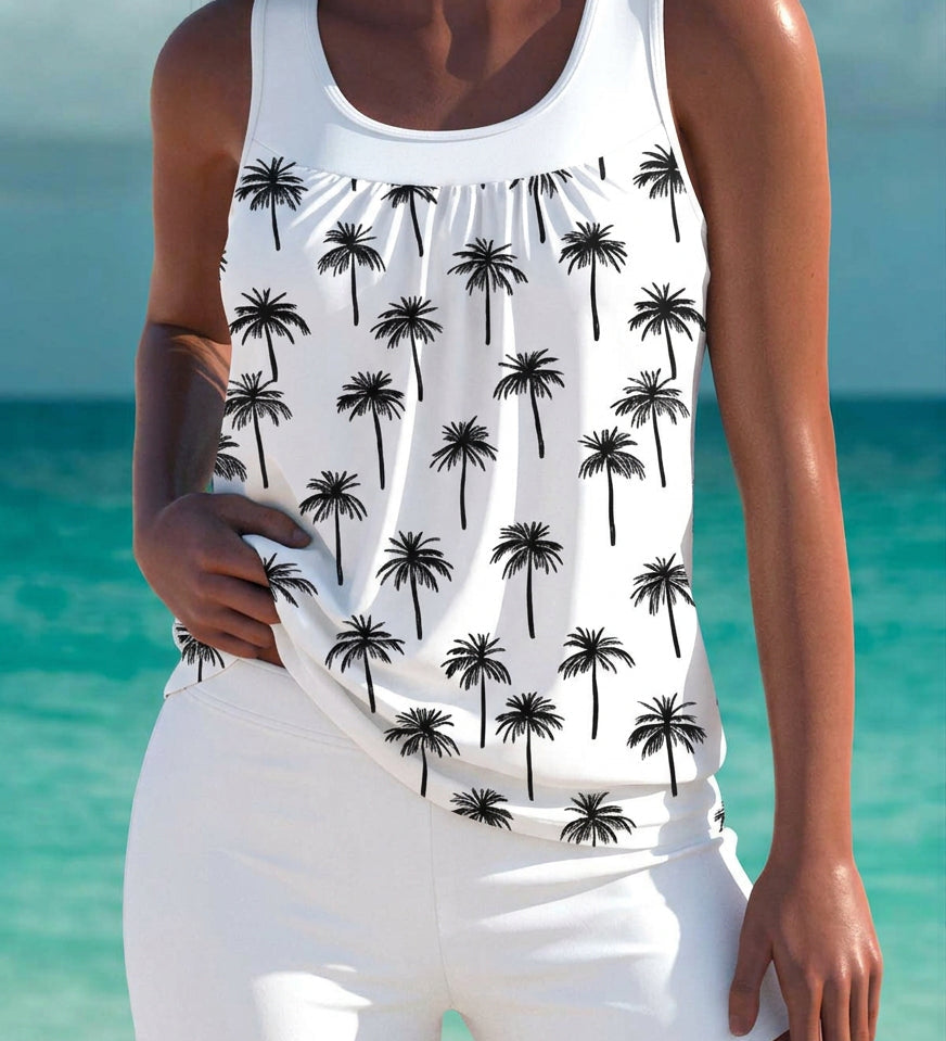 Trudy - Elegant tankini with tummy control effect and matching shorts