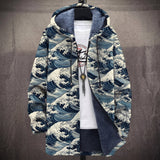 Bridget - Navy Japanese Wave Print Jacket