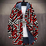 Daphne - Red and Black Geometric Print Jacket