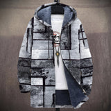 Yvonne - Grey Abstract Grid Print Jacket