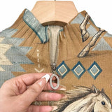 Marilyn - Desert Horse and Cactus Zip-Up Cardigan